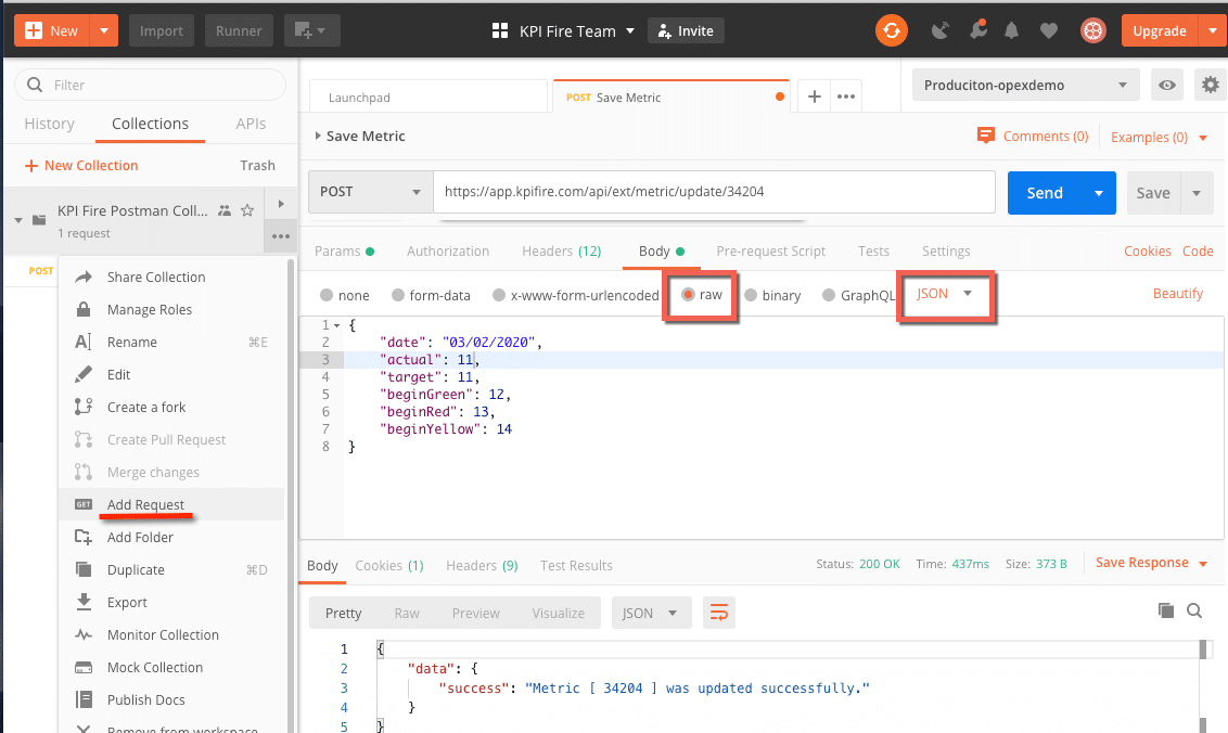 postman web api