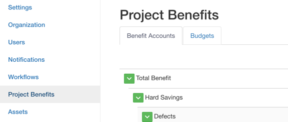 project benefit accounts