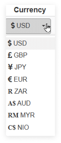 Currencies Now Supported / Currency Conversion